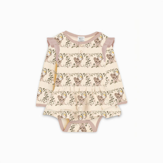 **Size NB left** Onesie Flutter Dress - Vintage Teddies