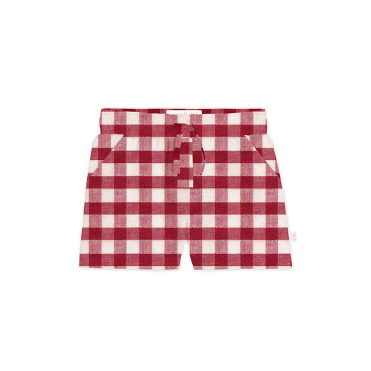 Red Gingham Pocket Shorts