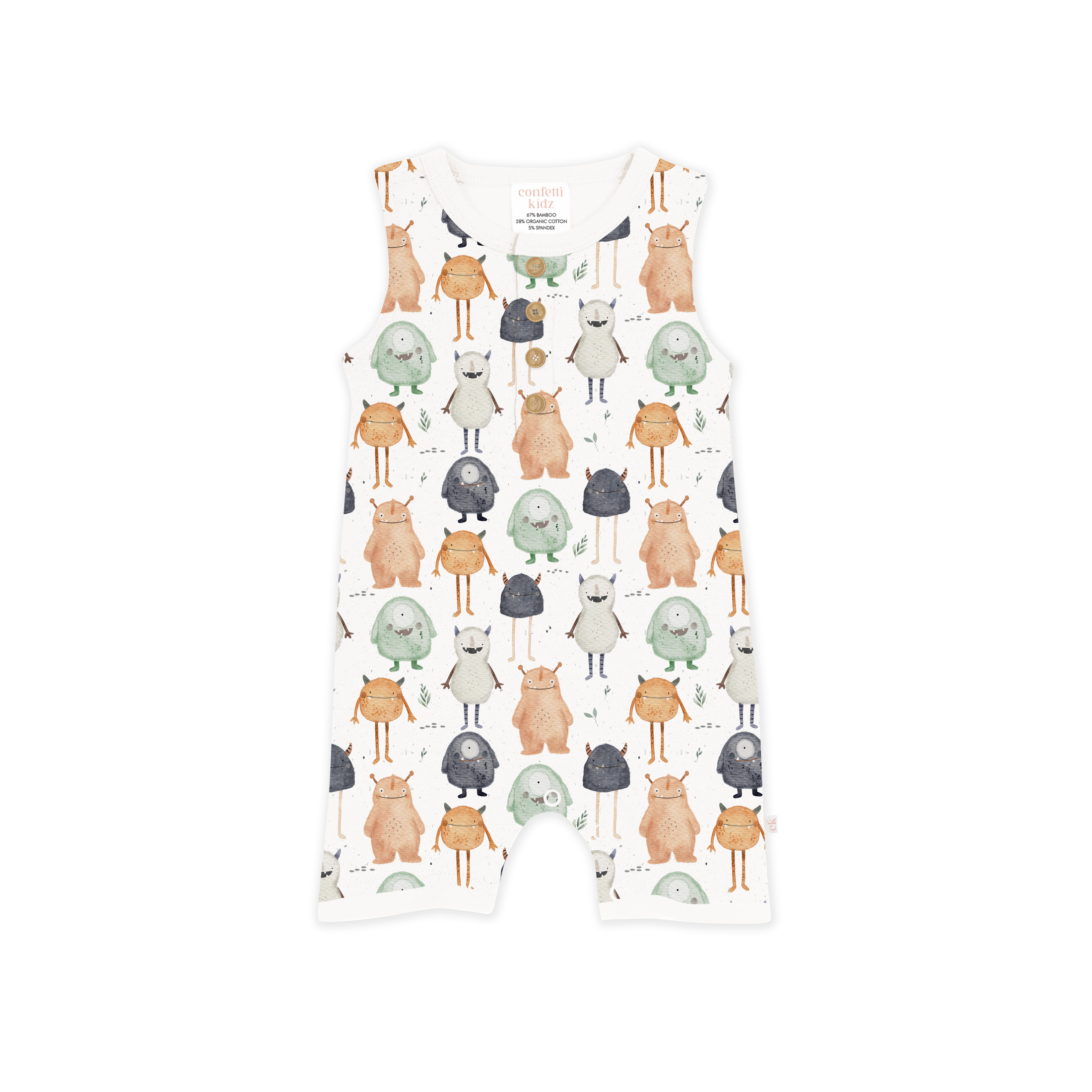 Sleeveless Romper - Little Monsters