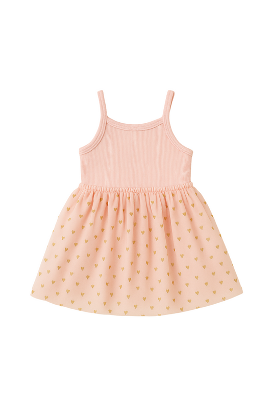 Ribbed Tulle Dress - Soft Petal
