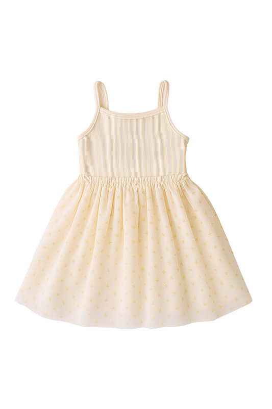 Ribbed Tulle Dress - Sunshine Print
