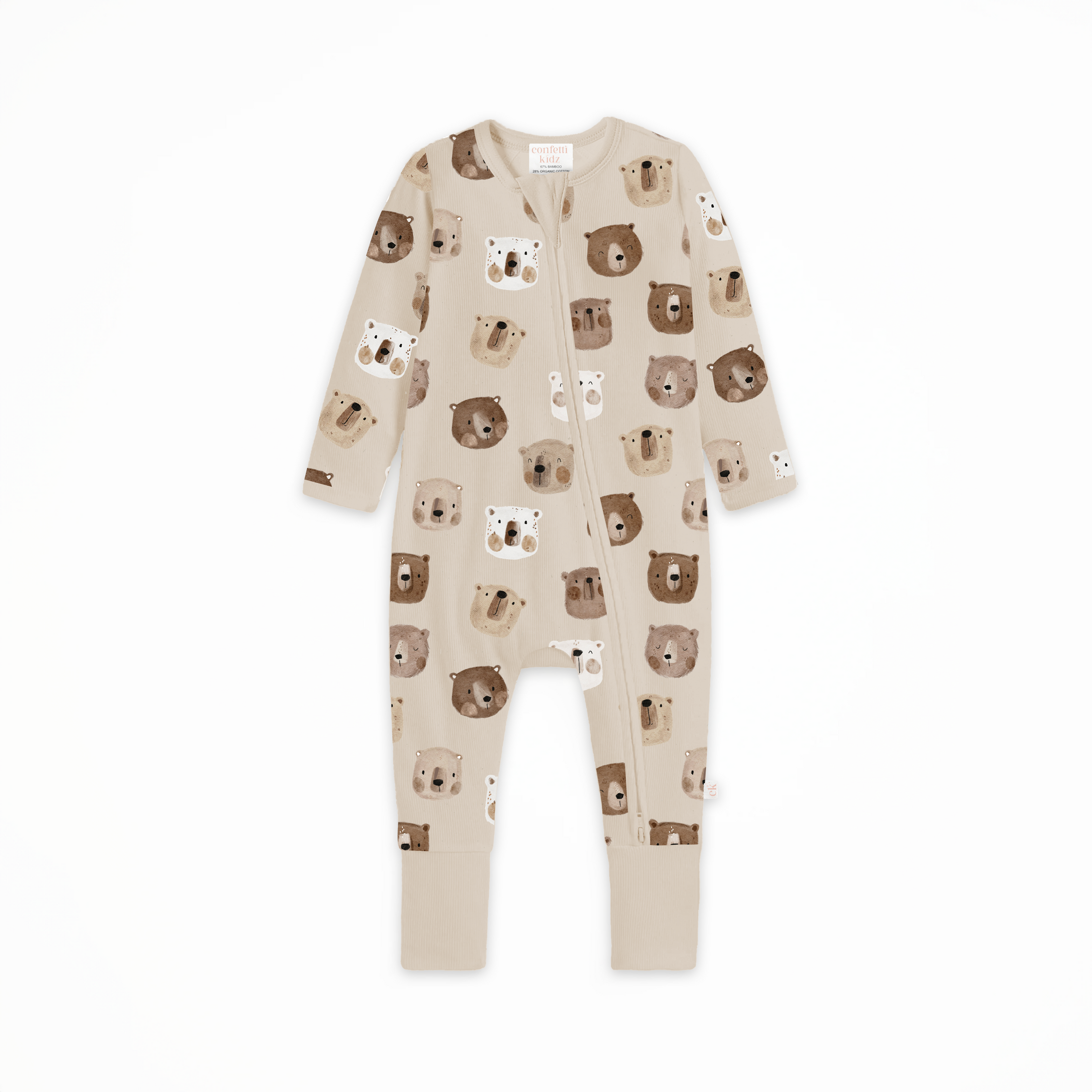 Bamboo Zipsuit - Beary Cute