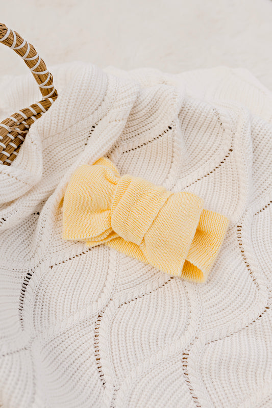 Oversized Knit Top Knot | Buttercream