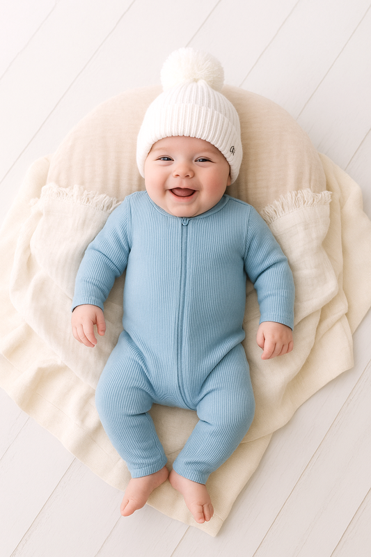 Baby Blue Ribb Zipsuit