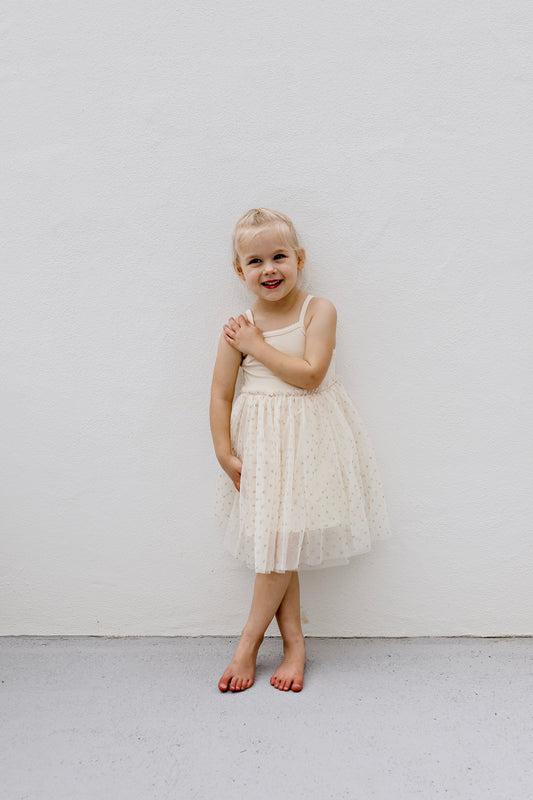 Ribbed Tulle Dress - Sunshine Print