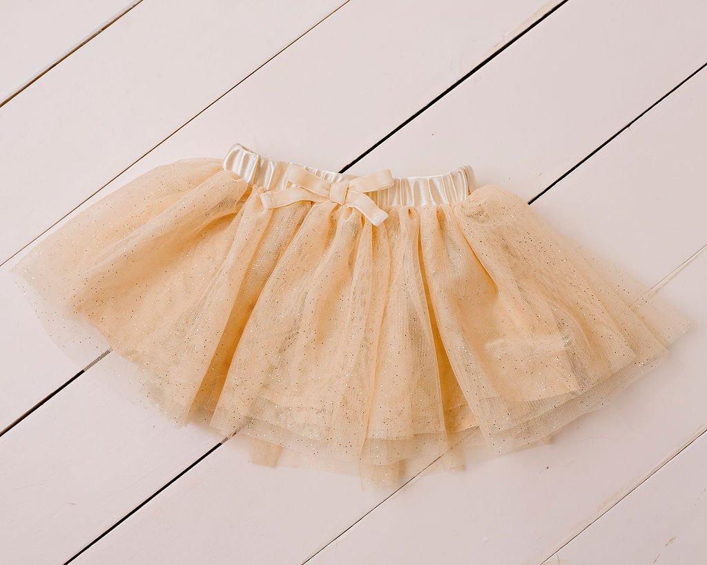 Kids Tulle Gold Skirt Sparkly Tulle Skirt Gold 0M to 5Y Child of Mine