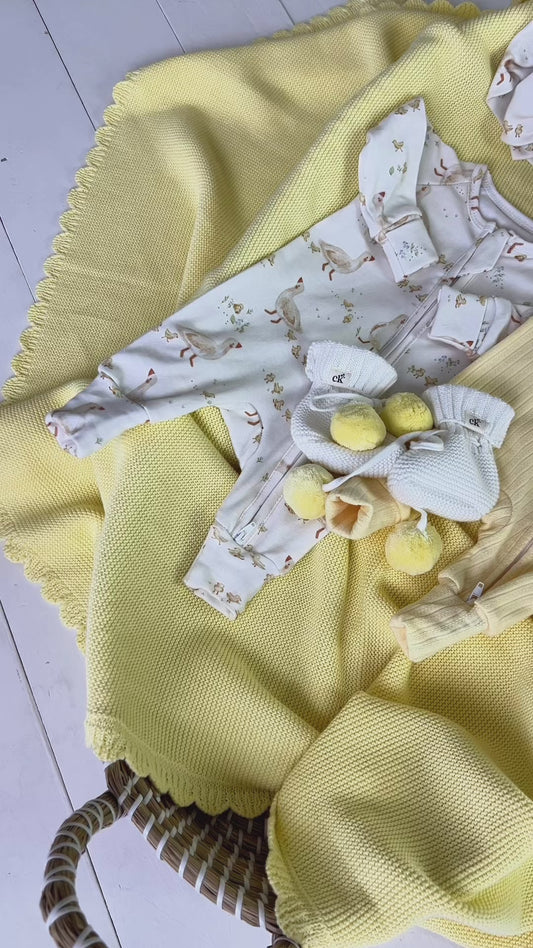 Heritage Knit Blanket | Buttercream