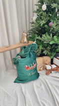 Load and play video in Gallery viewer, Deluxe Embroidered Santa Sack - Santa's Sleigh
